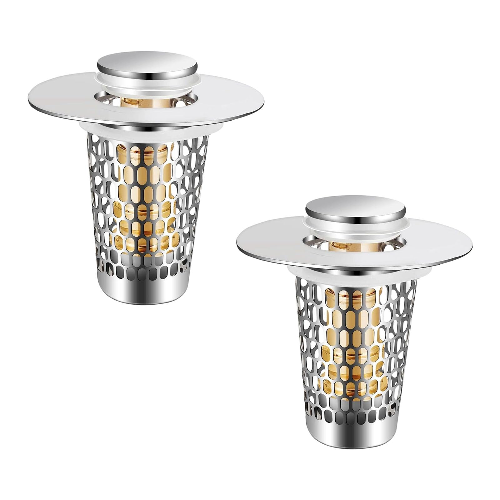Not Clog Drain Strainer Popup Design Press Down Stoppers Suitable for Sink & Bathtubs General Press Button Leak Proof Sink