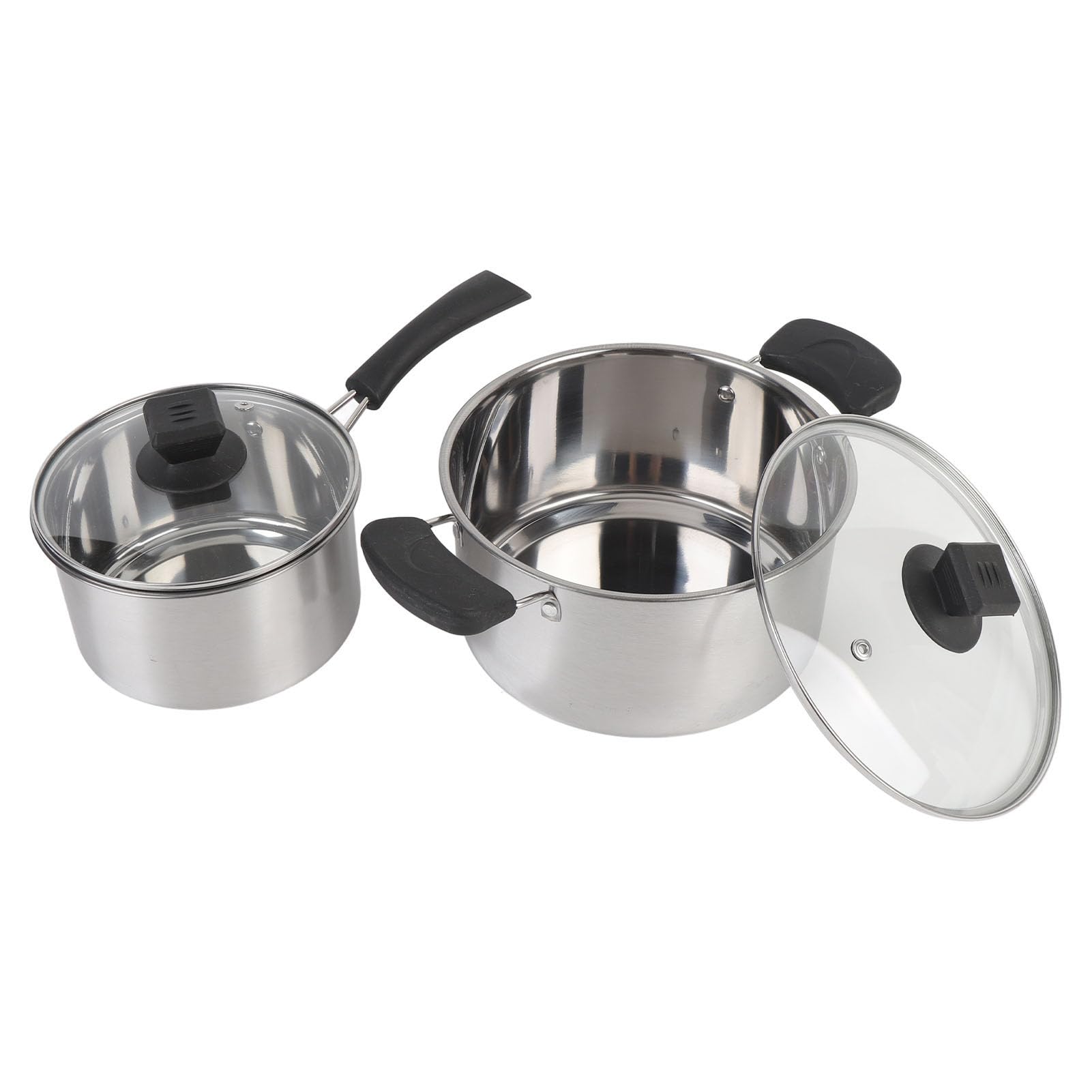 Fabater Antihaftbeschichtetes Edelstahl-Milchtopf-Sauce-Kochtopf-Set für das Tägliche Kochen. Leicht zu Reinigender Suppentopf für Hobbyköche