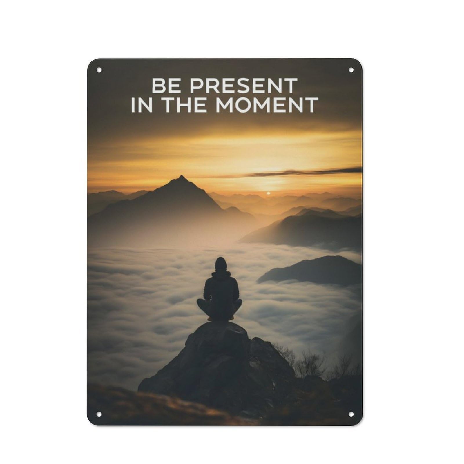 Junmoney Mindful Living Motivation Vintage Metal Plaque 40X30cm For Guest Room Or Hallway, A Decorative Christmas Gift For Guest Room Decorators