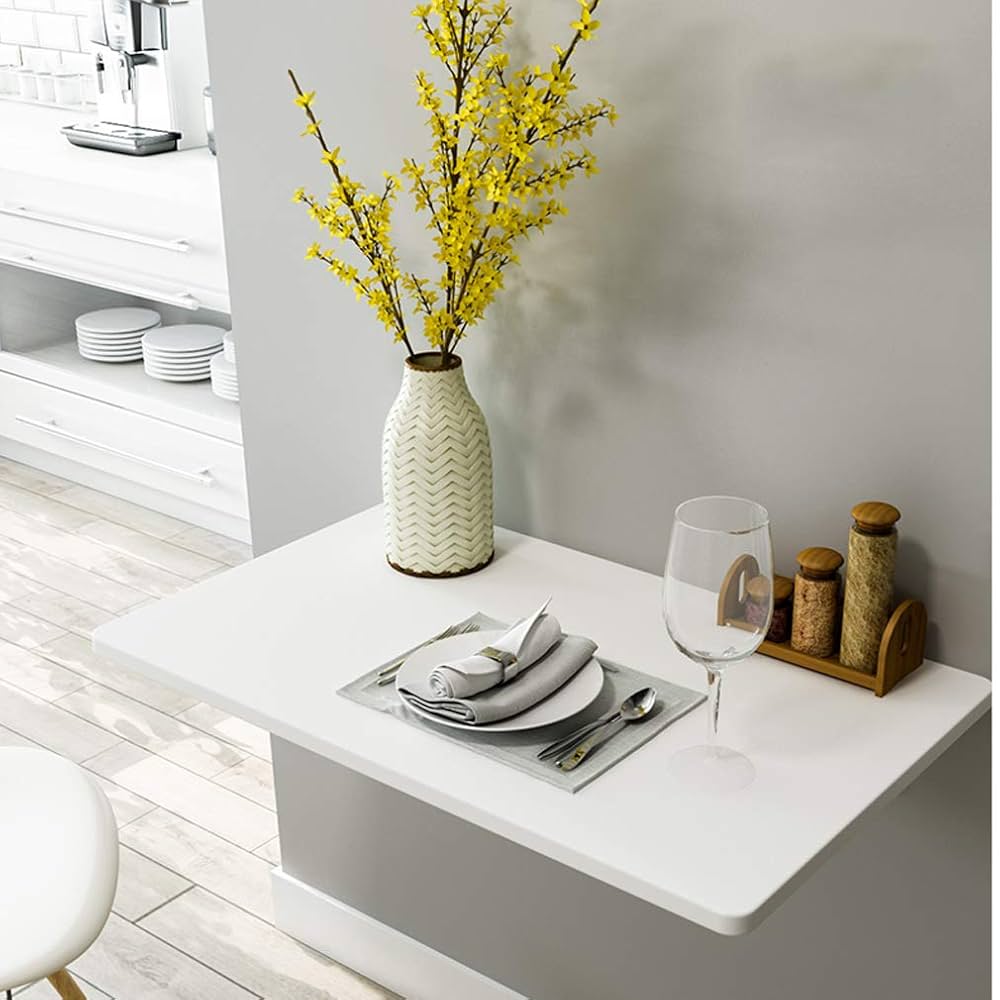 Table Murale Pliante Robuste, Table de Salle à Manger Pratique pour Balcon, Cuisine Pliable, Bureau d'ordinateur, Charge maximale 80 kg, Blanc (90 x 40/35,5 x 16 Pouces) : Amazon.fr: Cuisine et Maison