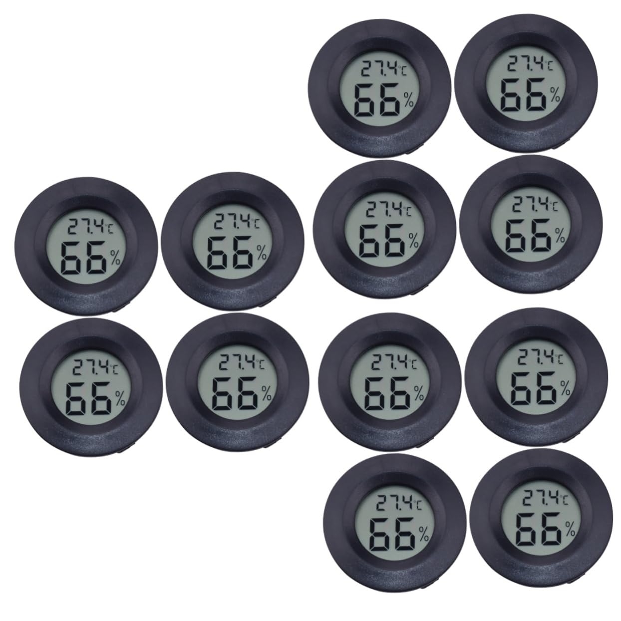 HEMOTON 3 Set Termometro Indice di umidità per I Rettili Accessori per Rettili Vivaio Casa Contatore di Temperatura Digitale Igrometro per Serra Black 4 Pezzi*3