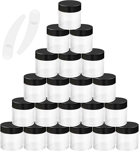 80 frascos redondos cosméticos vacíos de 0.35 oz, ollas de muestra, ollas de viaje con espátula para cosméticos, polvo de uñas, cuentas, diamantes