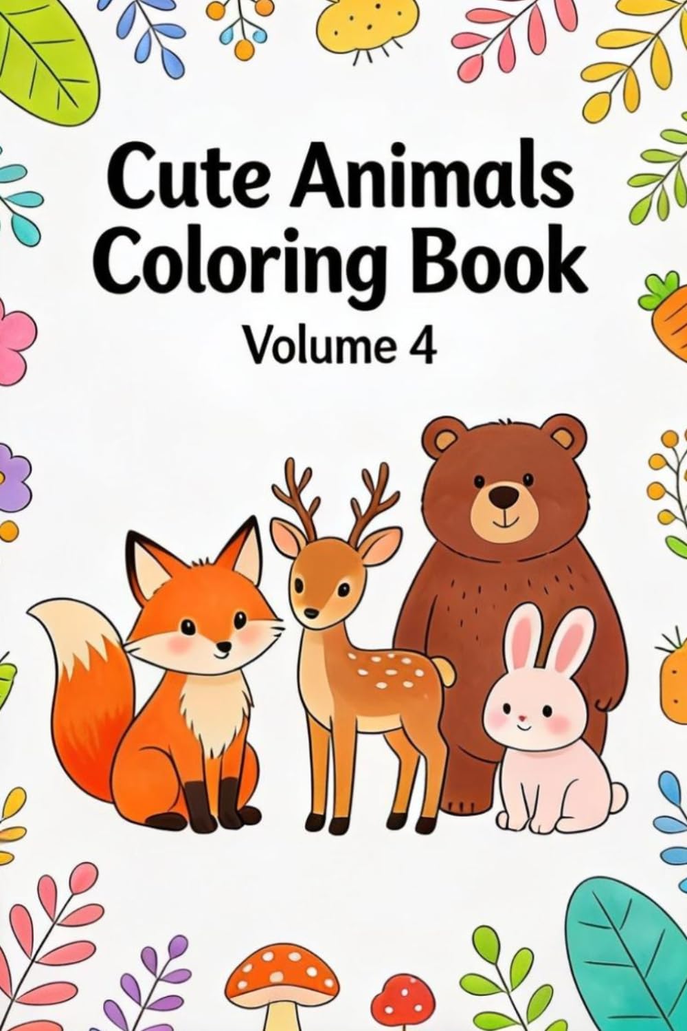 Cute Animals Coloring Book – Volume 4: Magical & Fantasy Animals for Kids Ages 3-8: Fun and Easy Coloring Pages with Unicorns, Dragons, and Adorable ... (Happy Animal Friends Coloring Books)