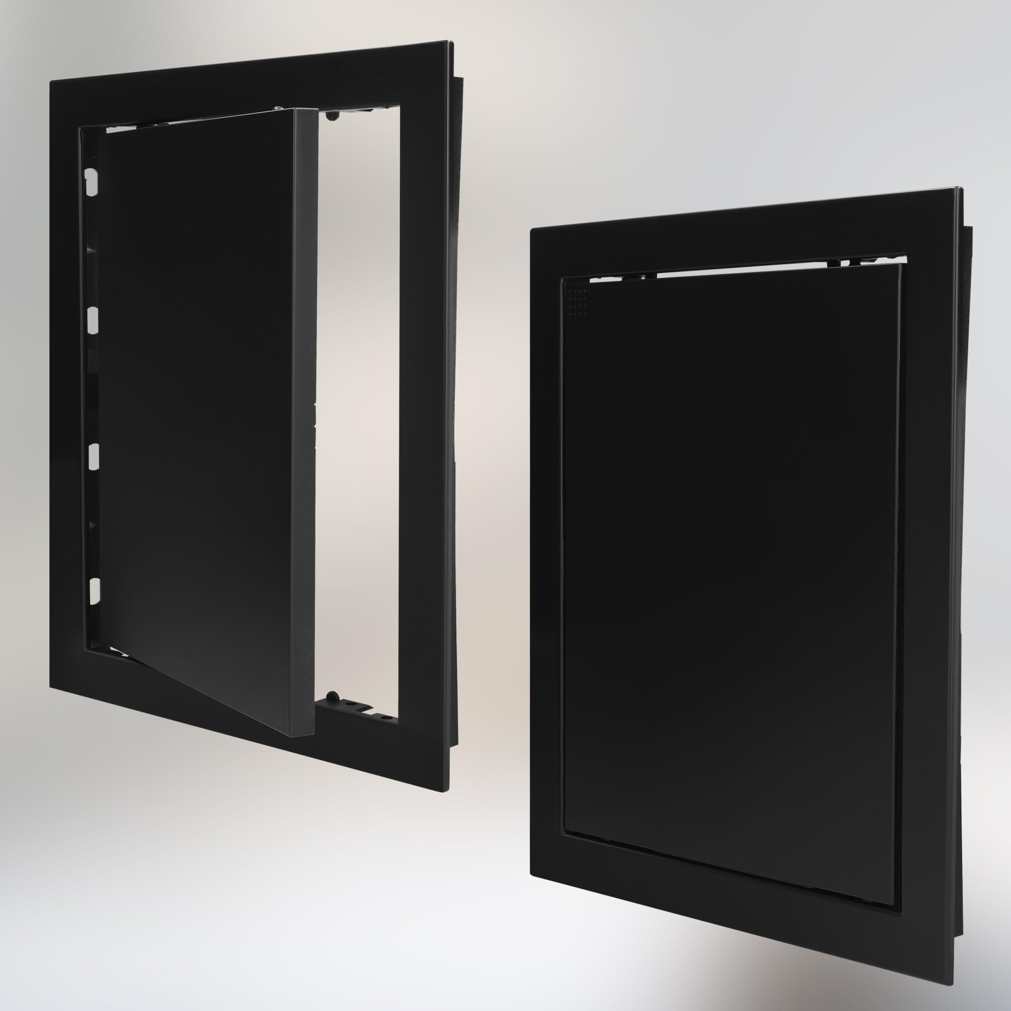 KOTARBAU® Puerta de revisión de 20 x 25 cm, para paneles de yeso, color negro, plástico, tapa de mantenimiento, tapa de revisión, tapa de servicio, puerta de revitalización
