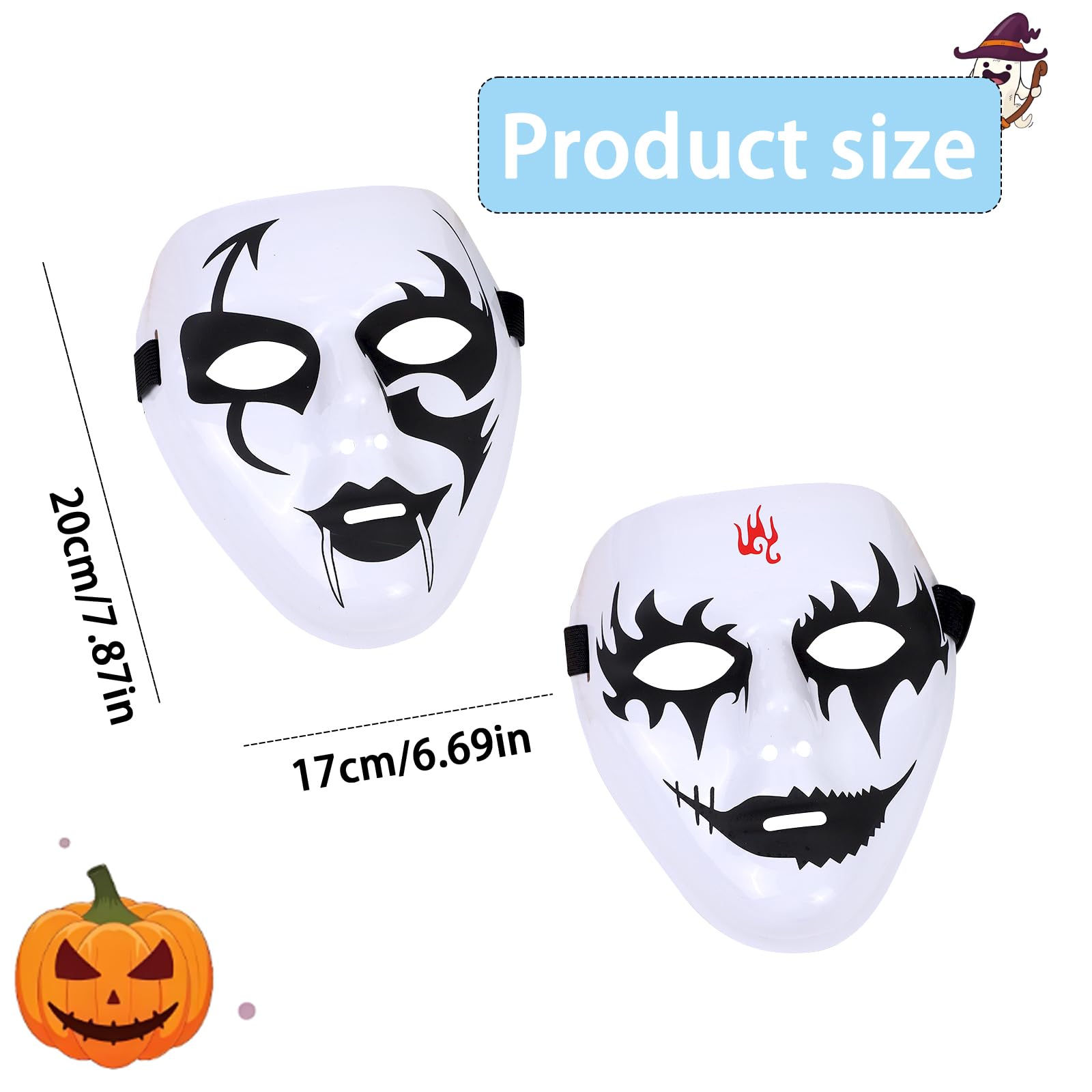 GWAWG Halloween Masks,2 PCS Anonymous Mask,Street Dance Ghost Step Mask for Adults Kids,Masks Costume,for Halloween Cosplay Party Masks Props Accessory - Image 2