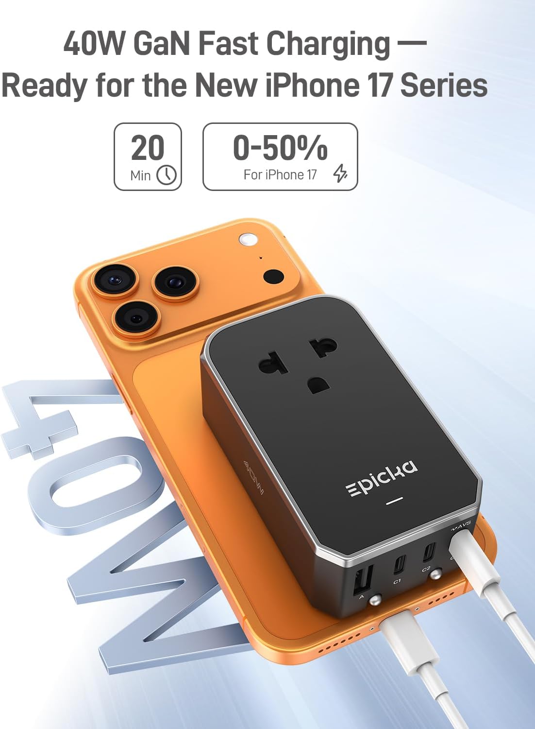 EPICKA Air 40W Universal Travel Adapter PD&QC with 1AC/3USB-C/1USB-A 3 61l8T1bqBQL. AC SL1500