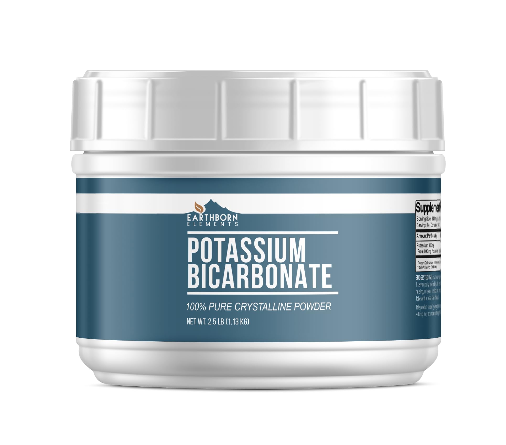 Earthborn Elements Potassium Bicarbonate (2.5 lb), Mess-Free Tub, Pure & Undiluted