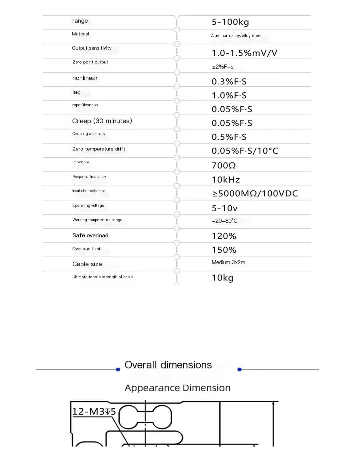 Herramientas de sensores de pesaje de fuerza tridimensional | Material de acero aleado con alta precisión superficial(0-5kg)