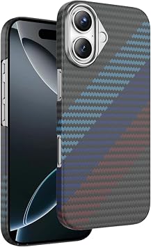 CONSTRAIN - iPhone 17 ile uyumlu Apple K l f Yatay Renk Desenli Kevlar Karbon Woven Magsafe ile uyumlu - Siyah