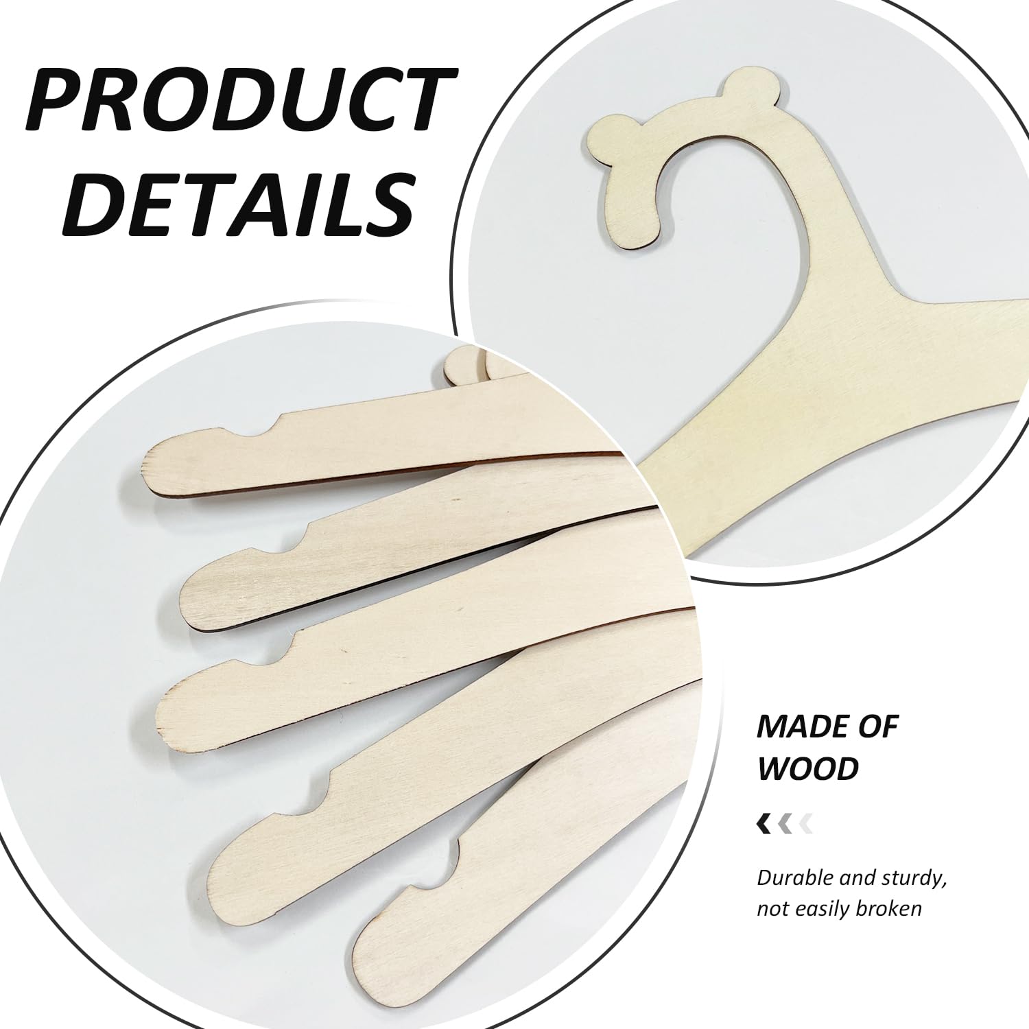 JTMKYO 20 Wooden Children'S Clothes Hangers, Cartoon-Shaped Clothes Hangers, Creative And Personalized Clothes Hangers, Household Items, And Clothes Storage Supplies. - Image 3