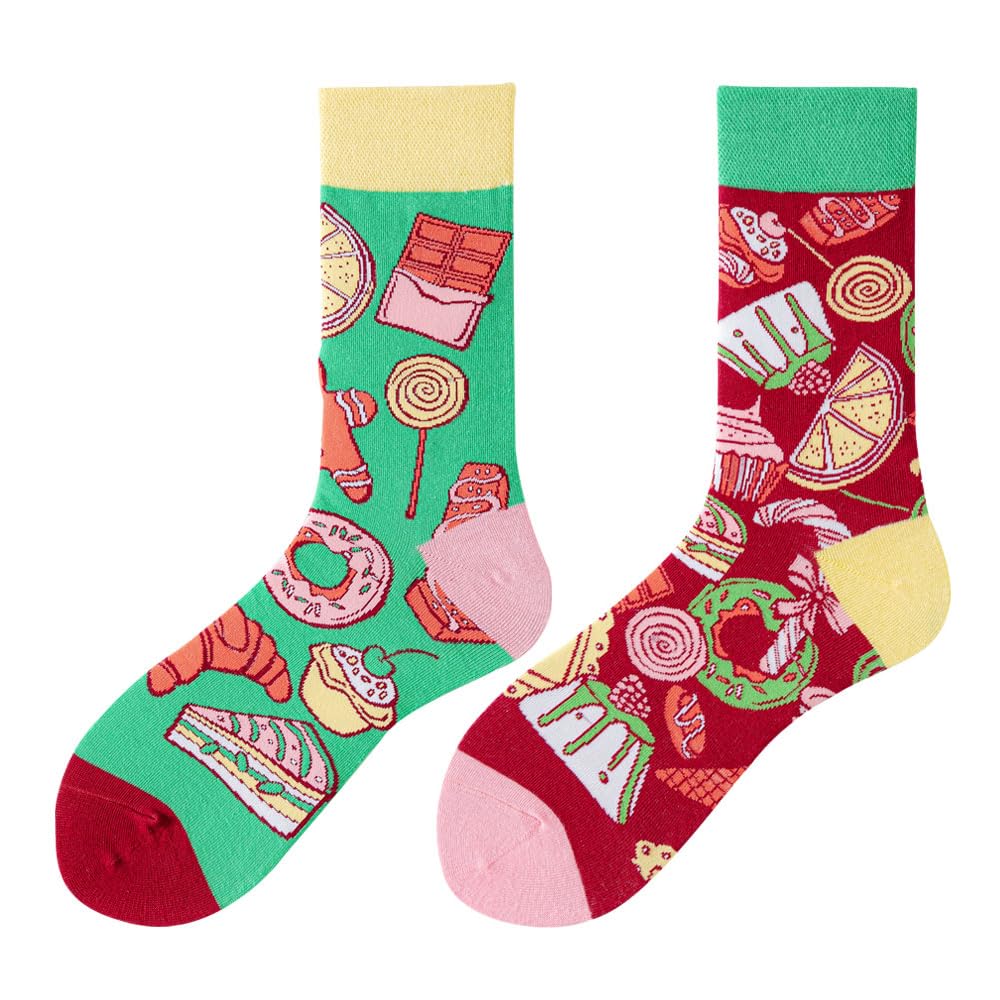 Calcetines Divertidos Unisex para Mujer y Hombre con Diseños Asimétricos en Par - Temas Animales, Comida, Fruta, Deporte y Arte en Algodón - Ideal para Regalos — view 20