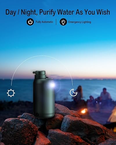 Miniatura 6 de Purificador de agua eléctrico de supervivencia, sistema de filtración de agua de 5 etapas de 0.01 micrones, con iluminación de emergencia, filtro de