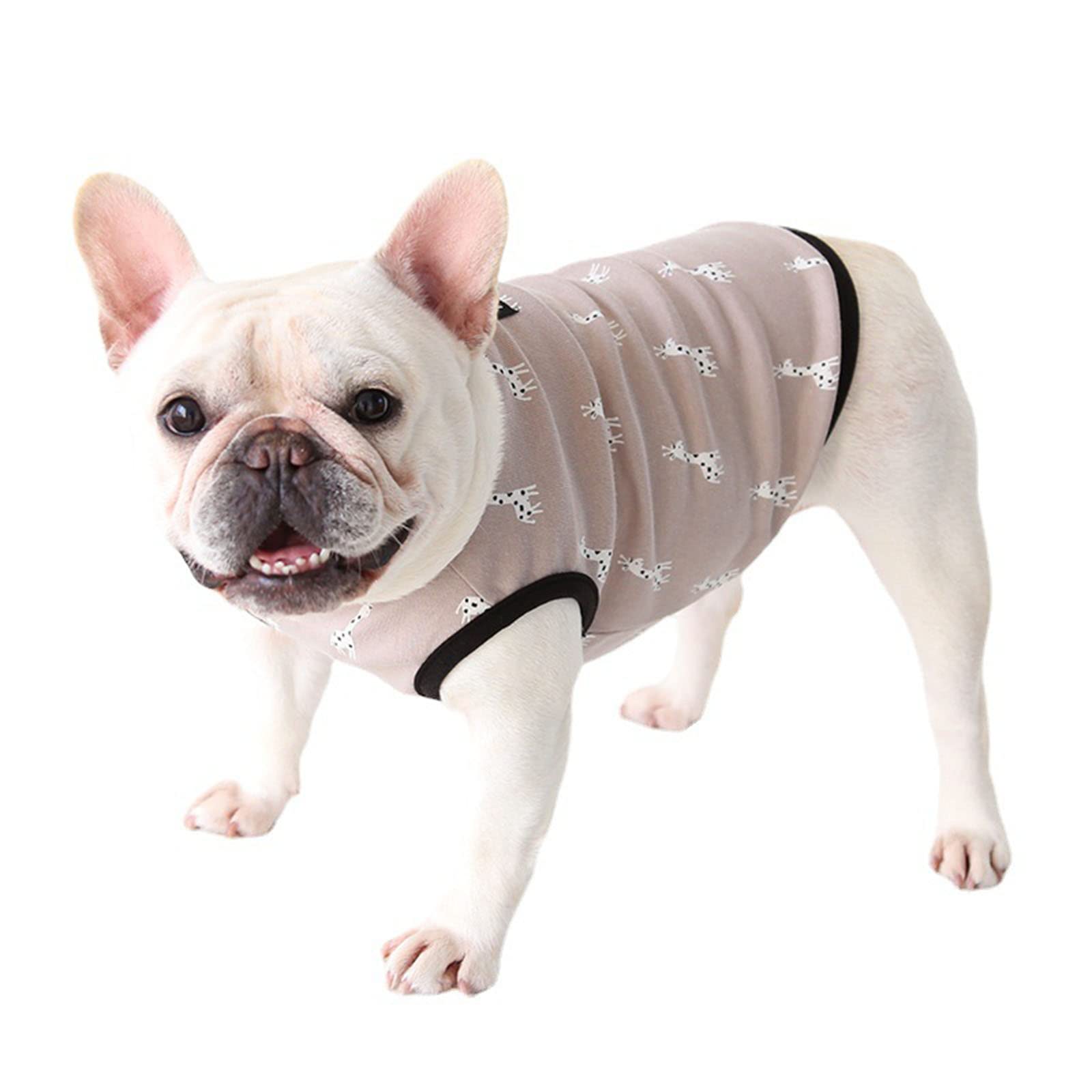 Dog Clothes, French Bulldog T-Shirt Soft Cotton Breathable Dog Vest Shirt Summer Dog Pajamas Lovely Outfit Costume Cat Shirts for Puppy Small Medium Dogs (S:Giraffe)