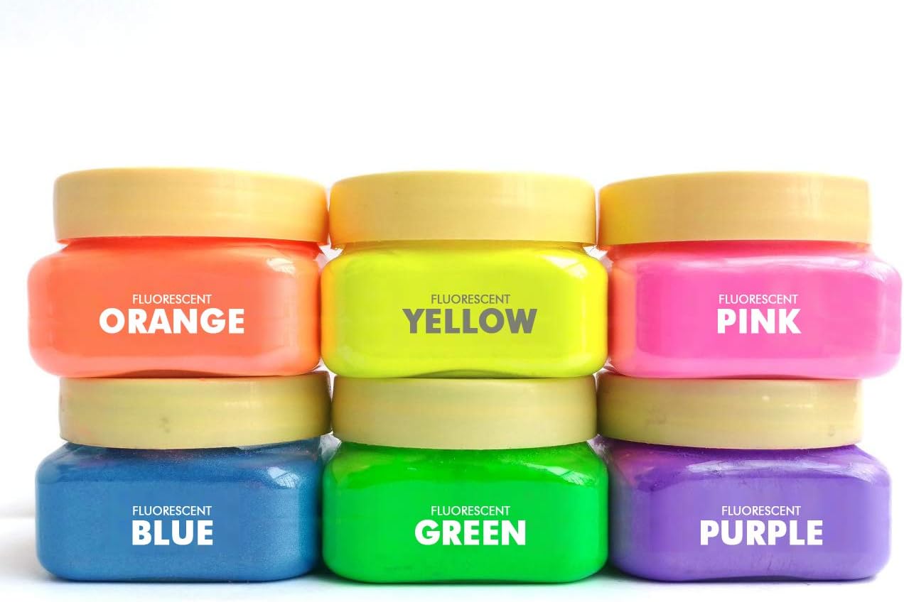 DIY Soap Making Fluorescent Mica Colorant Powder - Set of 6 (15 grams each)