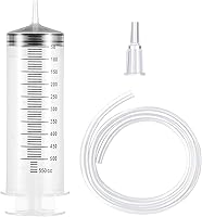 500/550ml Large Syringe with 31.5 Inch Tube, Extra Big Plastic Garden Syringes for Liquid, Paint, Epoxy Resin, Oil,...