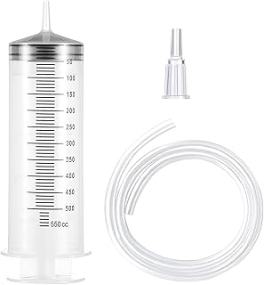 500/550ml Large Syringe with 31.5 Inch Tube, Extra Big Plastic Garden Syringes for Liquid, Paint, Epoxy Resin, Oil, Watering Plants, Scientific Labs, Refilling