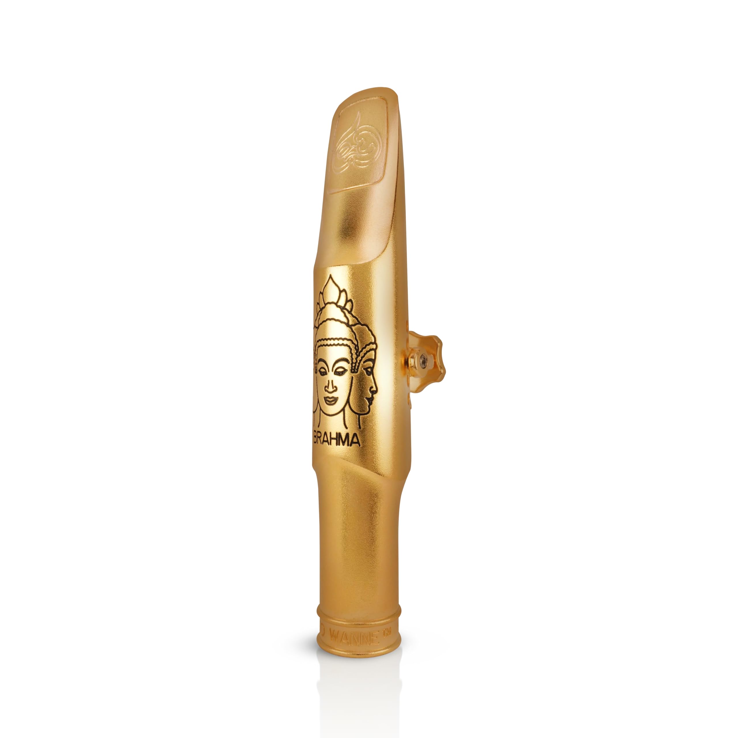 Theo Wanne Brahma 24k Gold Plated Baritone Saxophone Mouthpiece with Rollover Shark Gill Baffle, Classic Bullet Chamber & Medium Stadium Chamber for Jazz, Soul & Commercial Music - Size 7 (0.105