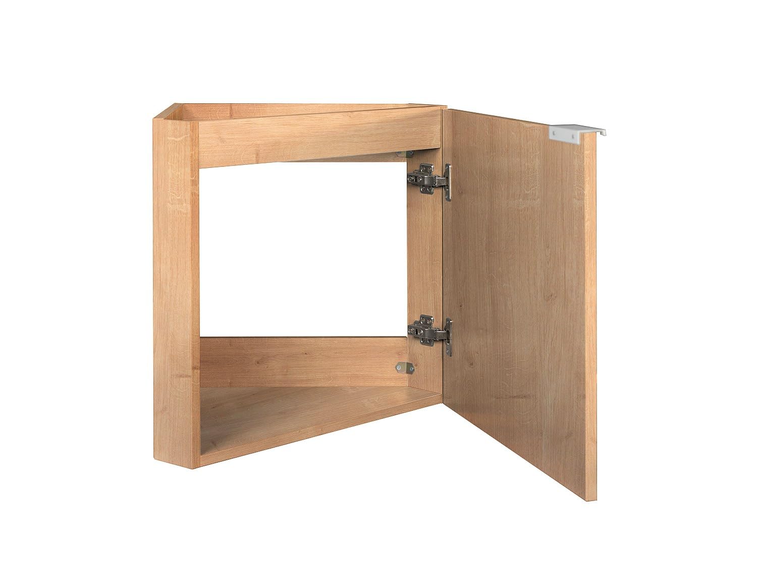 Vente-unique - Mueble Flotante esquinero con Lavabo en Color Natural Claro - 56 cm - MANODO