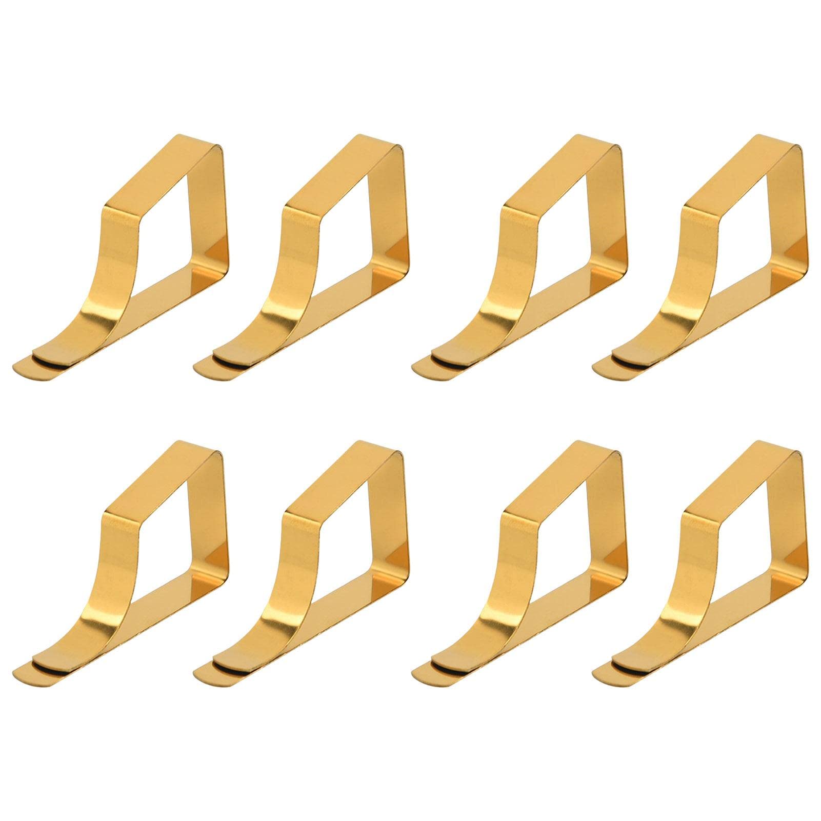A/A Gold Metal Table Cloth Clips - Metal Table Cover Clips,Adjustable Tablecloth Clamps, For Outdoor And Indoor For Picnic Bbq Wedding Diy Party Home Use Garden Wedding Accessories
