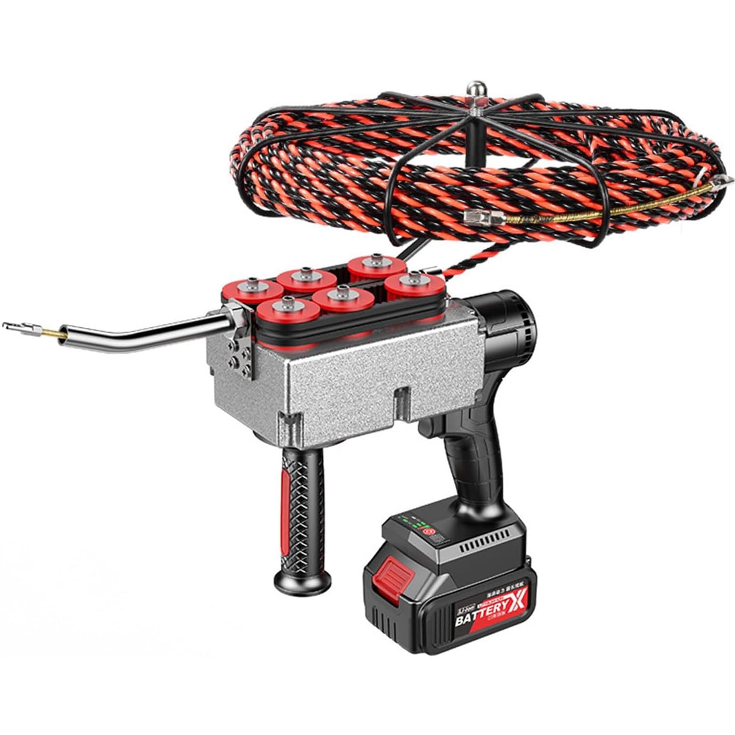 Cinta Pasacables, Cables para Tendido De Electricista, Tirador Automático De Batería De Litio, 40m/Min, para Trabajos De Cableado Hidroeléctrico,15m-25000mah*1