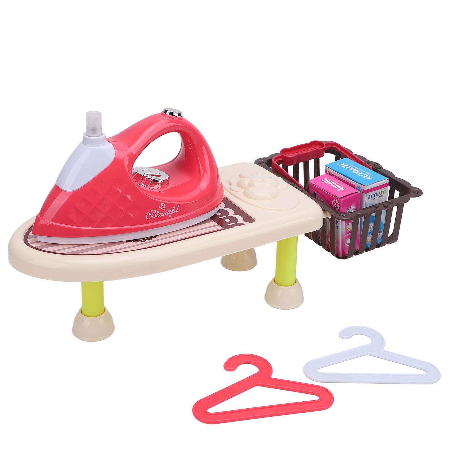 Alomejor Electric Toy Ironing Board Set with Lights and Sound for Kids Ages 3,4,5,6,7,8, Family Role Play Learning Toy