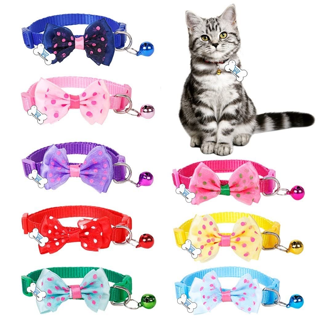 The DDS Store Pet Collars Adjustable Bells 8PCS Bow Ties Cat Collars Kitten Collars (Color May Vary) (4 Pcs) (B0C1GRPJ51) Amazon Price History, Amazon Price Tracker