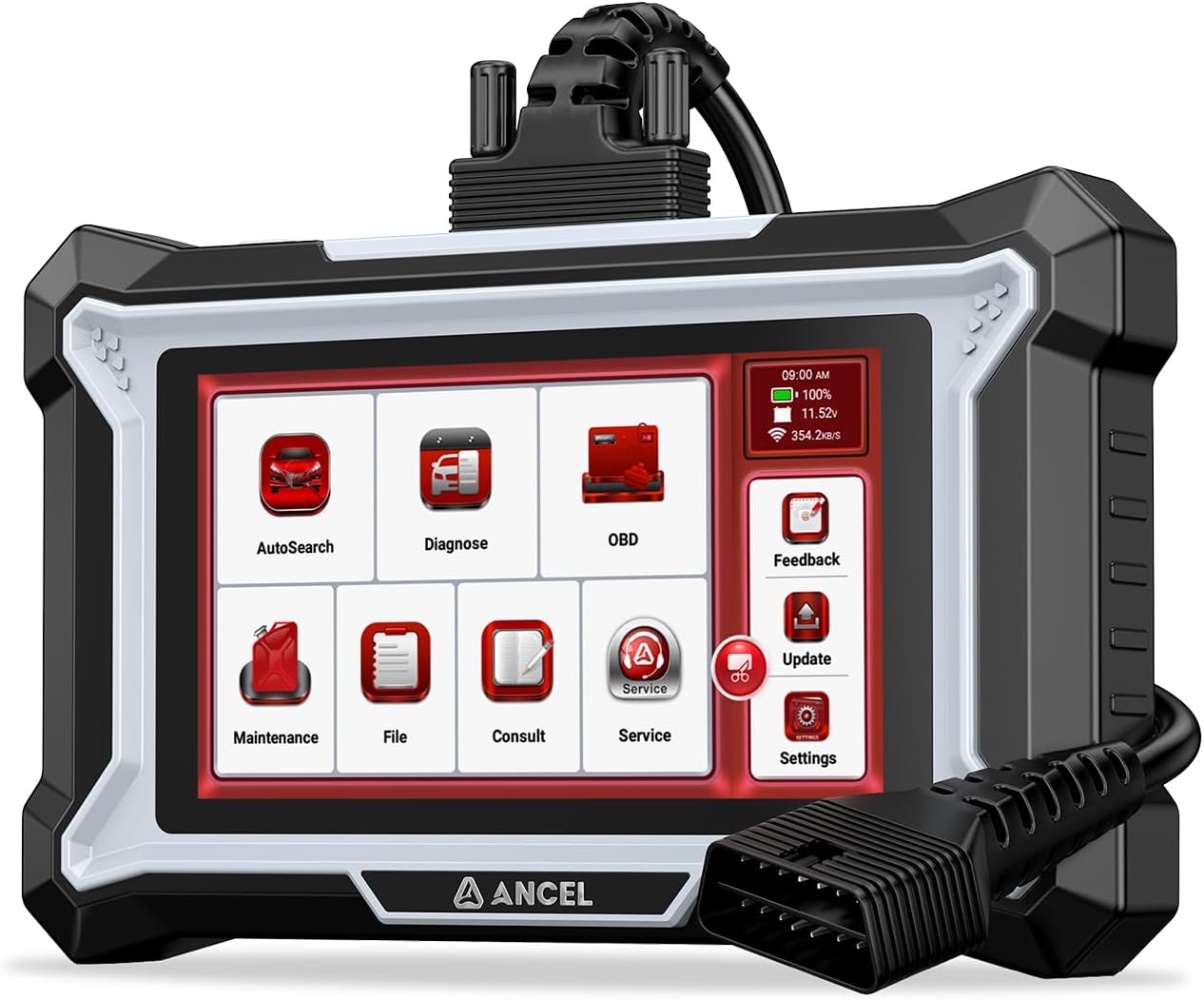 ANCEL DS100 OBD2 Scanner, 4-System Diagnostic Tool with 10 Services | Engine/ABS/SRS/Transmission | Oil/BMS/ABS Bleeding/SAS/TPMS | CAN FD/FCA SGW | Lifetime Free Updates