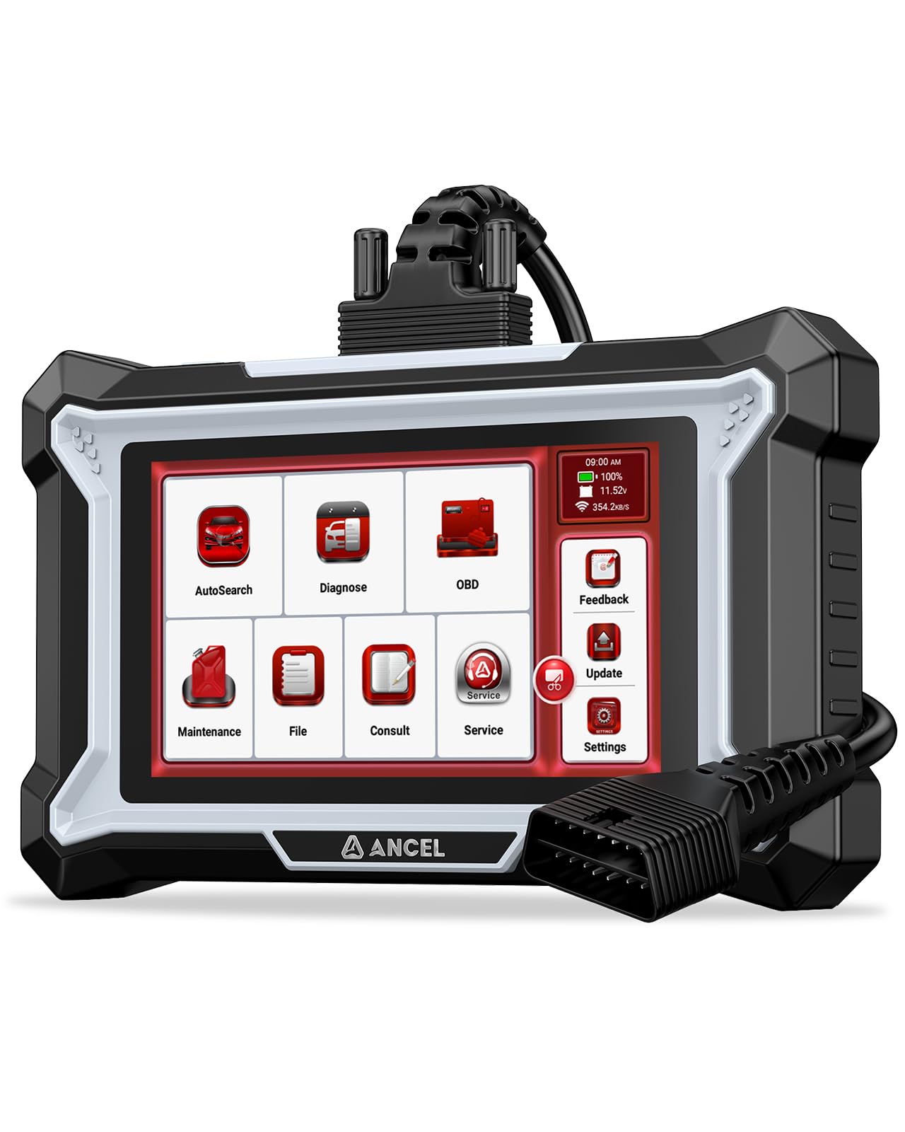 ANCEL DS100 OBD2 Scanner, 4-System Diagnostic Tool with 10 Services Global Recycled Standard Global Recycled Standard Global Recycled Standard
