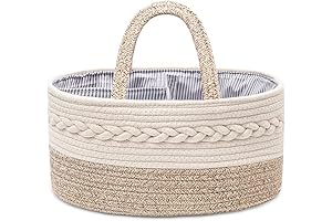 Baby Diaper Caddy - Rope Woven Nursery Storage