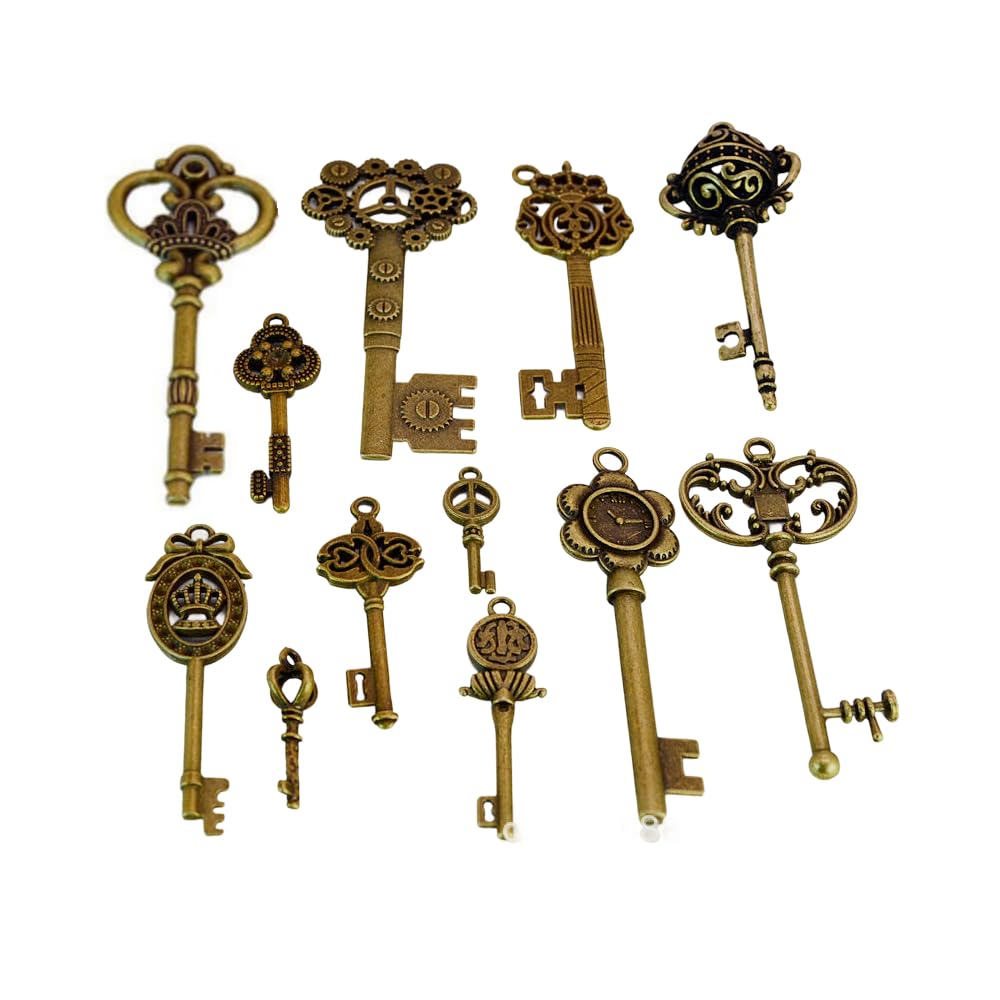 Amazon.co.jp: アンティーク 鍵 12個セット インテリア キー 古風