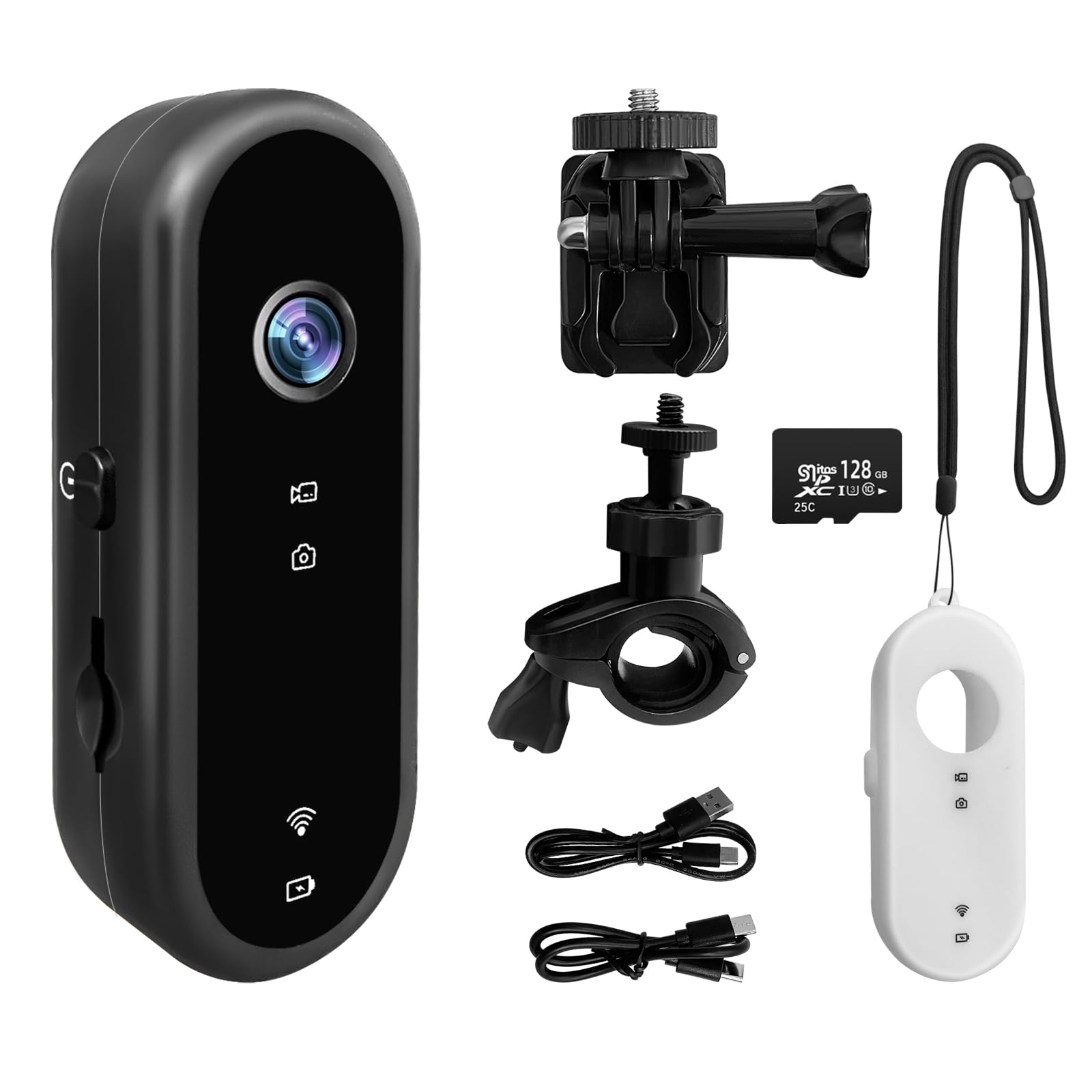 Nraonrn 4K Mini WiFi Body Camera Video Recorder, 128G Portable Vlogging Hands-Free POV Recording 1.5 Inch Display Action Cams Shockproof for Bike/Pet/Home/Sport/Law Enforcement Record-picture-13