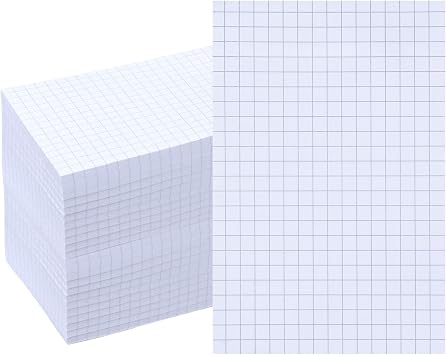 12 Pads Grid Paper Sticky Notes Writing Notepad 4 x 6 Inch Grid Lines Sticky Notes Graph Paper with Black Lines Notepad Memo for Office Home, 50 Sheet EachWhite
