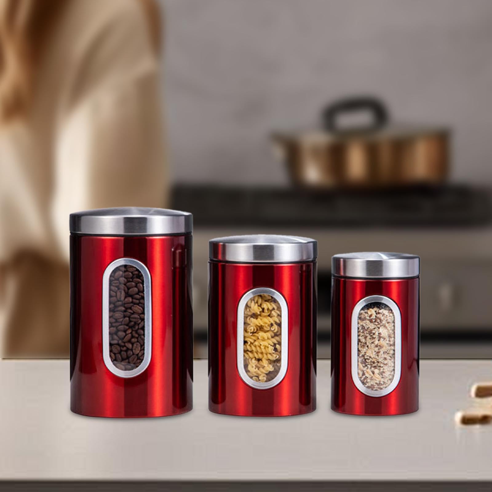 Homyl 3X Barattoli in Acciaio Inossidabile Contenitori da Cucina per Riso, Pasta