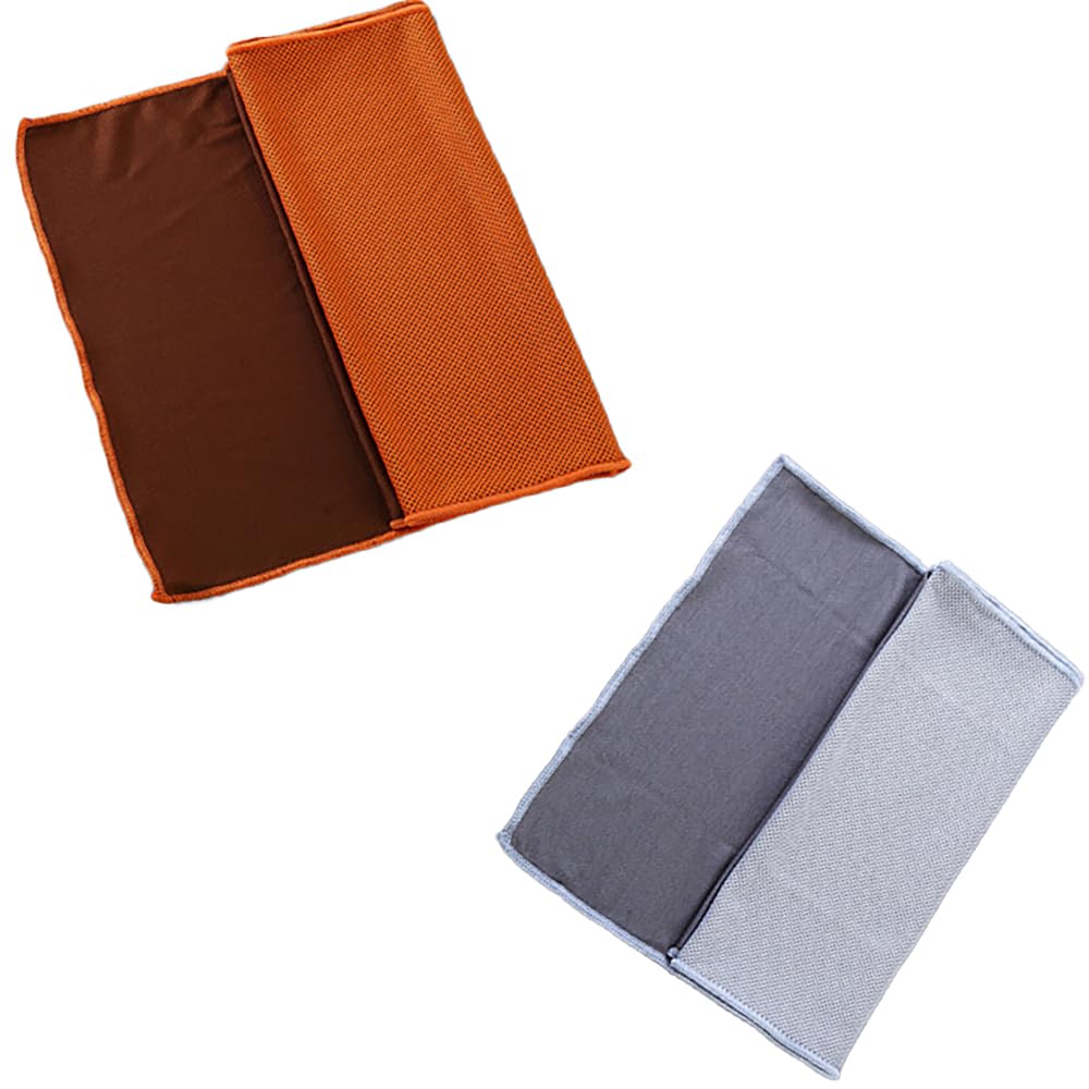 DoHTeck 2 Pcs Cooling Towel, Neck Face Cool Microfiber Ice Washcloth, Soft and Breathable for Gym, Yoga, Workout, Beach, Camping, Indoor Outddoor Sports