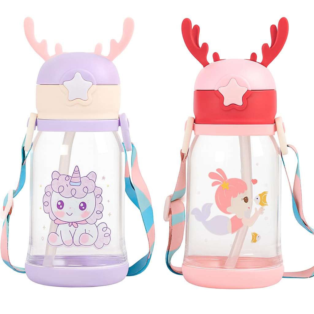 Kids Reusable Water Bottles - BPA Free Pack of 2 -9