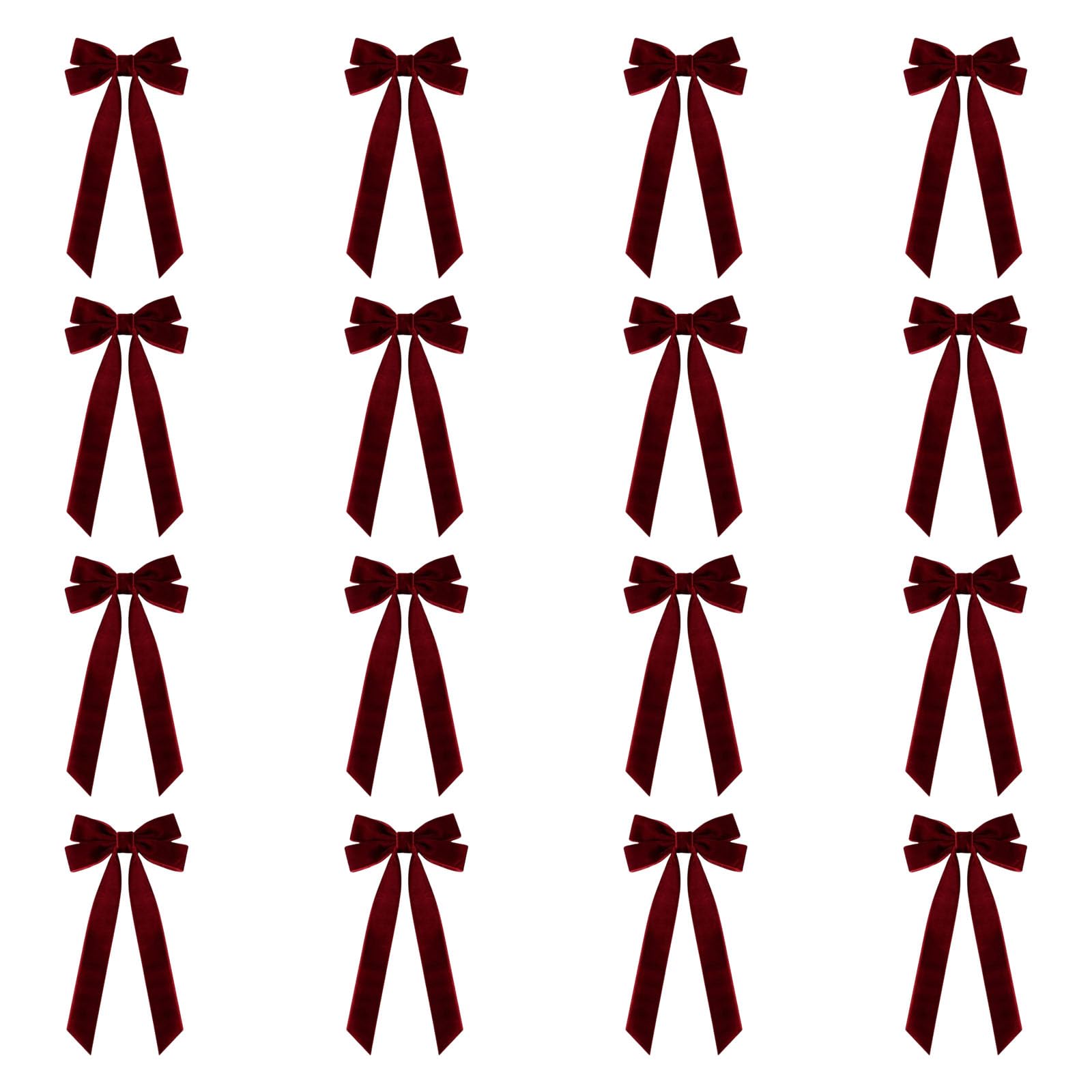Carotoe A Velvets Christmas Decoration Bows Hanging Pendant Bowknot Ornament Gift Embellishment Ccessories Decorative Ccent Velvets Bows Ornament Christmas Decorations