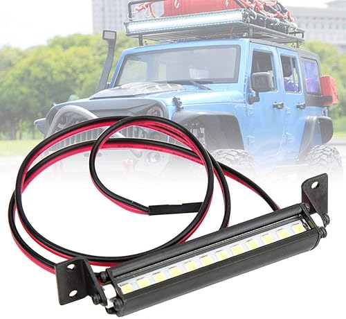 Miniatura 8 de Luces de techo LED de luz de coche RC, mini 12 LED barra de luz lámpara de techo apto para TRX-4 Scx10 110 4WD Crawler (negro)