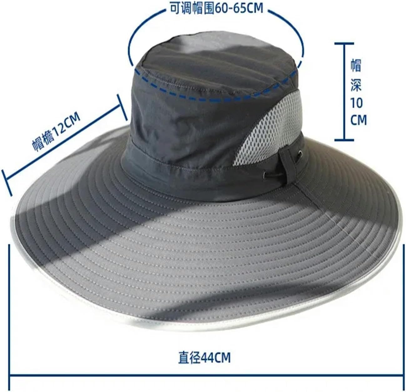 Cappello da Pescatore Circonferenza Grande Numero Cappello Uomo Estate Cappello da Sole per Esterni Cappello da Pescatore per Esterni Cappello da Pesca, DGN, circumference60-65cm