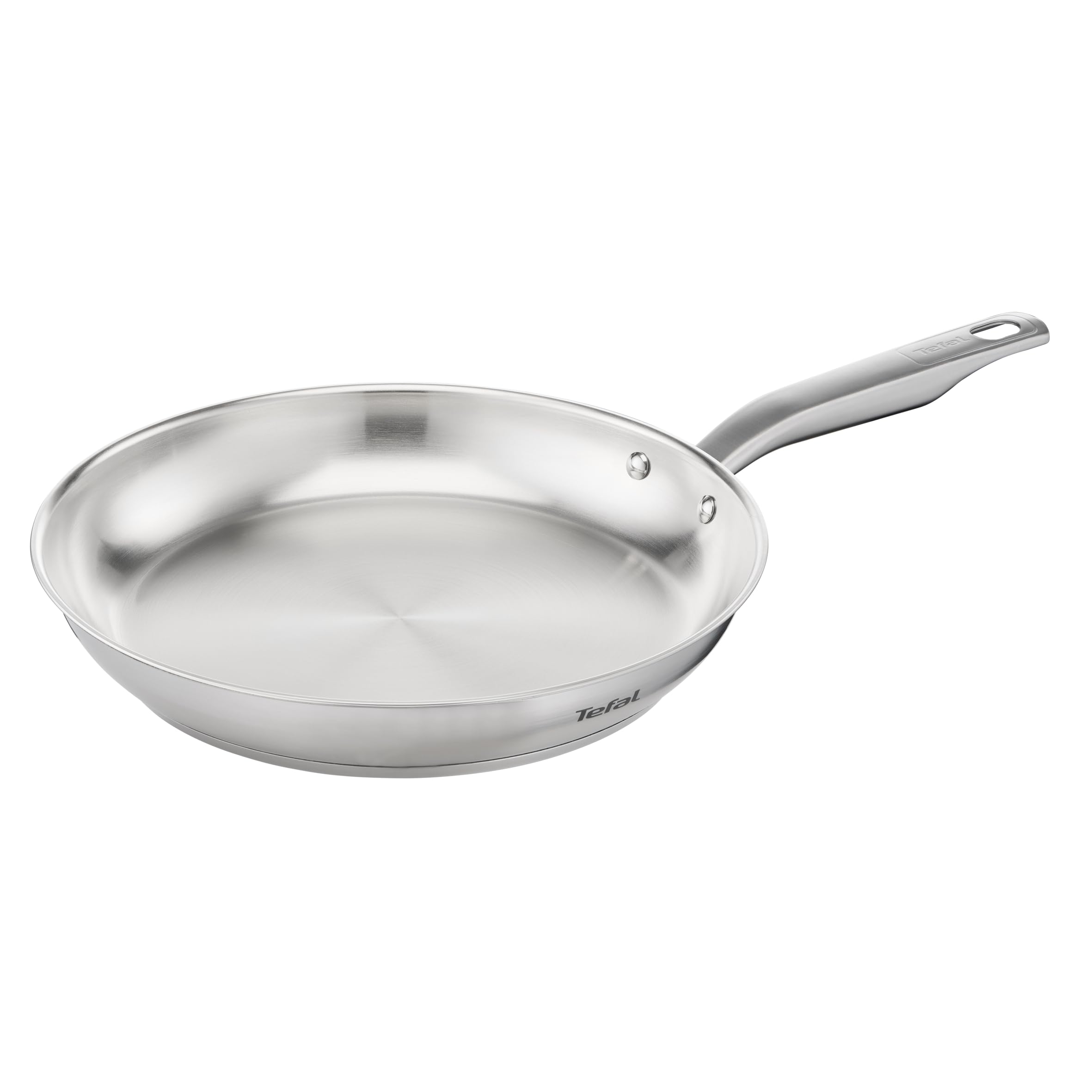 Tefal Virtuoso E49206 Frying Pan 28 cm Stainless Steel Uncoated Induction Pan Durable High-Quality Stainless Steel Handles Easy Cleaning Suitable for All Hobs