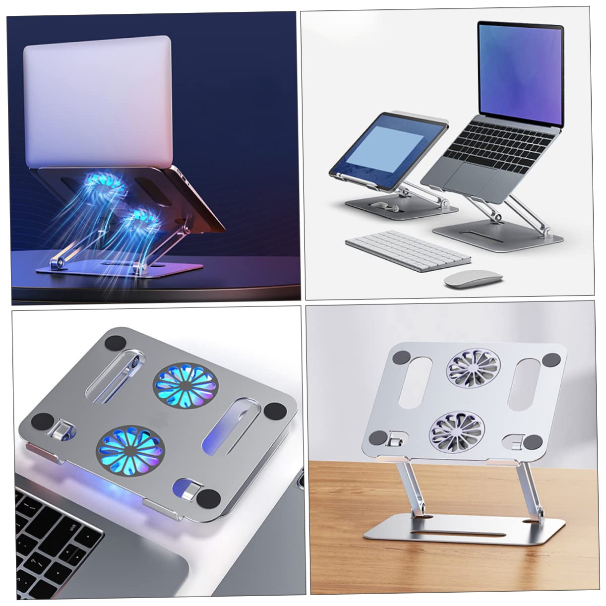 UKCOCO Support Ventilé Réglable pour Ordinateurs Portables Refroidisseur Gaming avec Double Ventilateur Compatible avec Laptops Jusqu à Stabilité Et Ergonomie Assurées