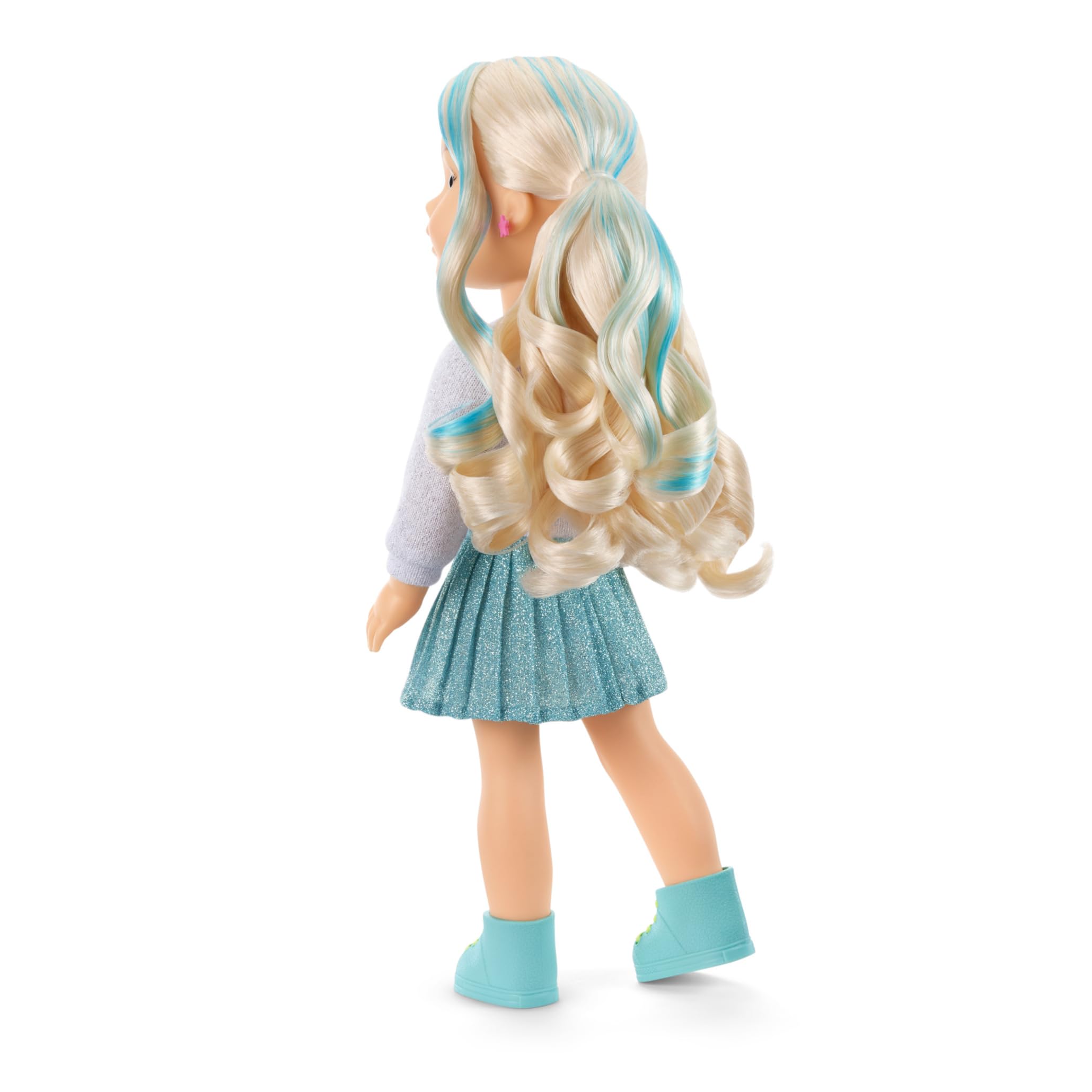 American Girl, AG Sisters Jozette Puppe mit blauen Augen, langes gewelltes Blondes Haar mit blauen Strähnen, 36,8 cm, ab 4 Jahren