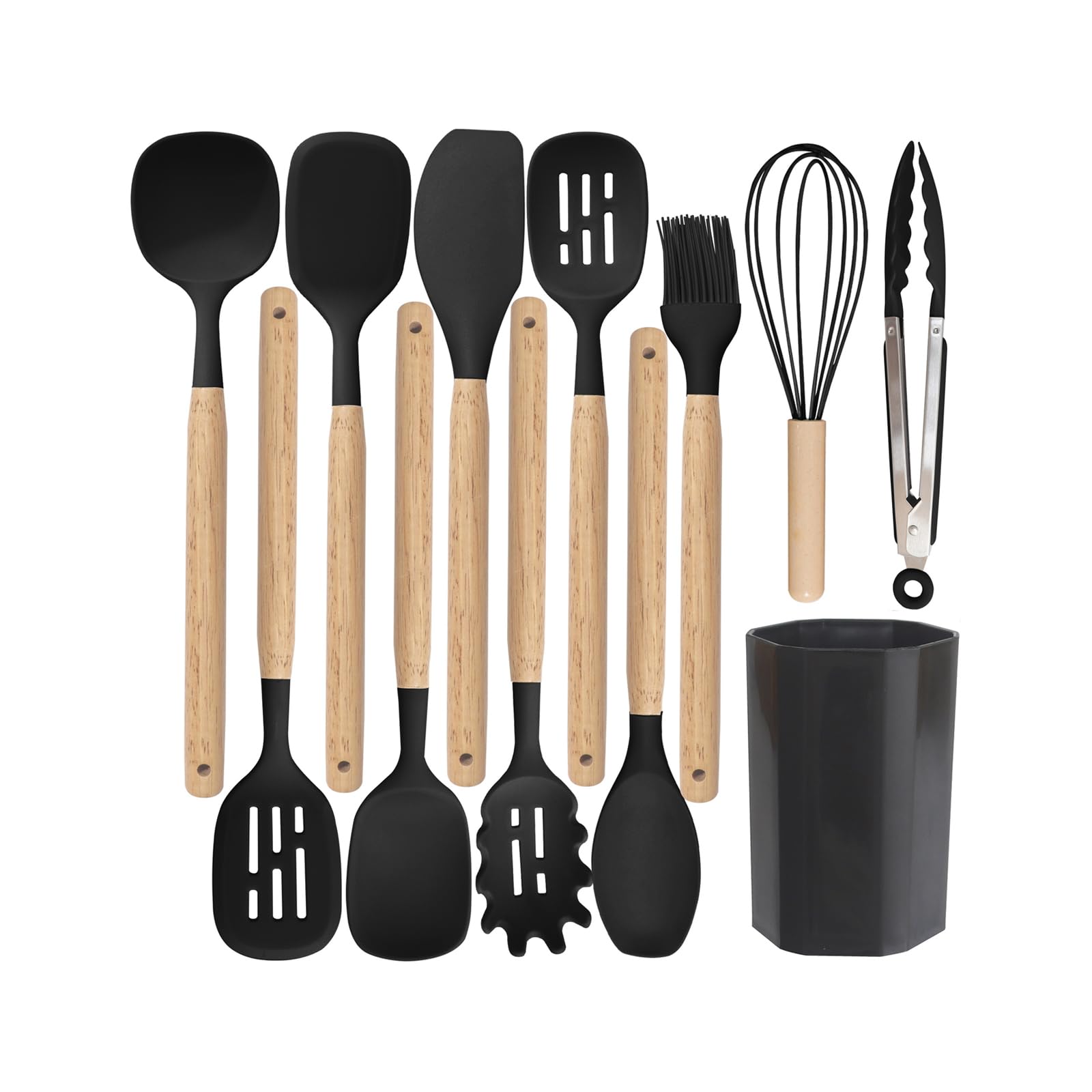LUCKGONI Premium Silicone Spatula Set For Nonstick Cookware Scratch Designs Unseamed Construction Easy Kitchen Utensils