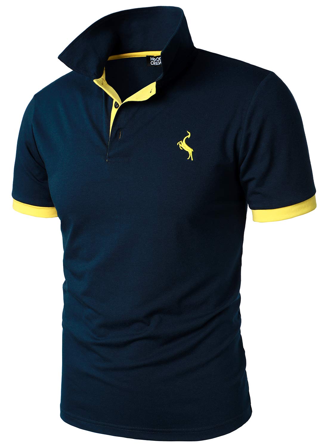HOOD CREW Polo Clásico para Hombre Manga Corta Camisas Casual Verano Tops