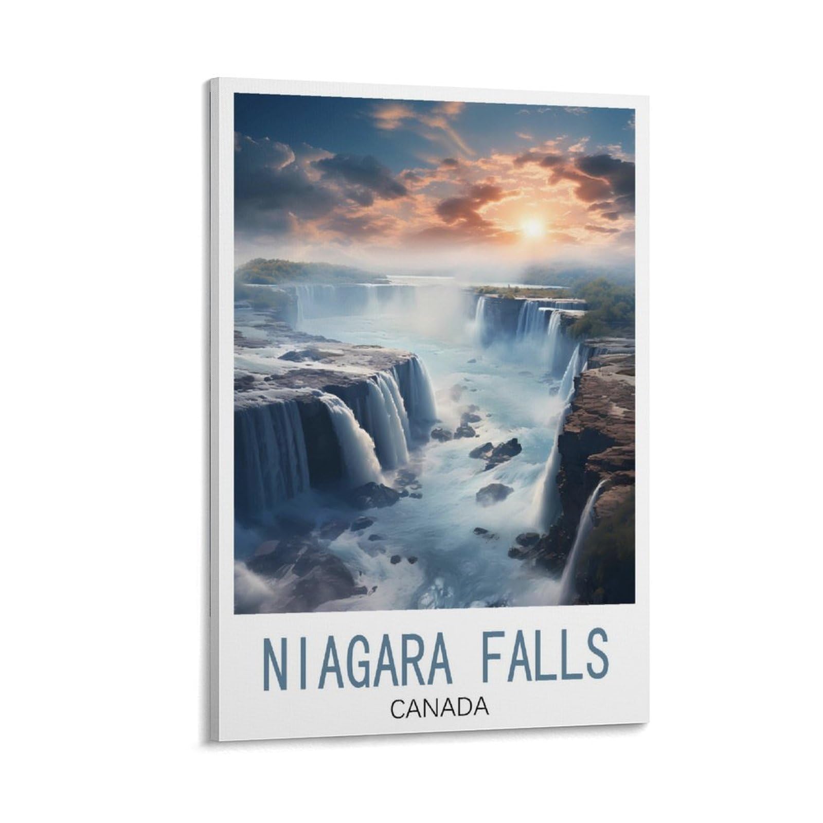 LOLWNNI Niagara Falls Canada Vintage Travel Poster 12x18inch(30x45cm) Canvas Wall Art Print Picture Paintings for Living Room Bedroom Decor