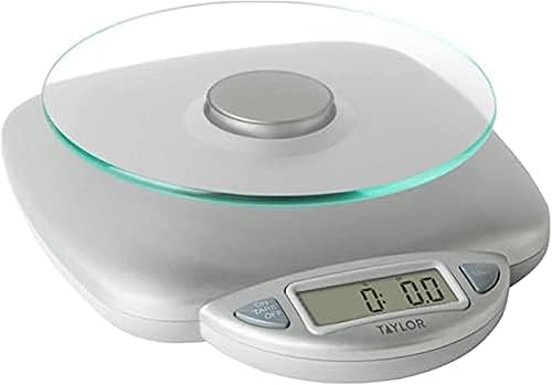 Farberware Báscula electrónica profesional de vidrio para cocina y alimentos, 11 libras, PLATA - 5083276