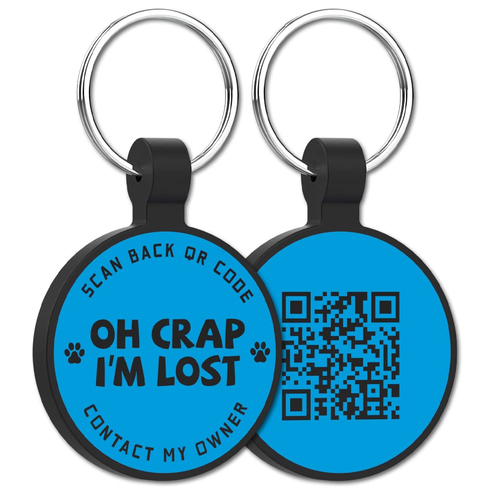 MYLUCKYTAGSilent Silicone QR Code Pet ID Tags Dog Tags - Pet Online Profile - Scan QR Receive Instant Pet Location Alert Email
