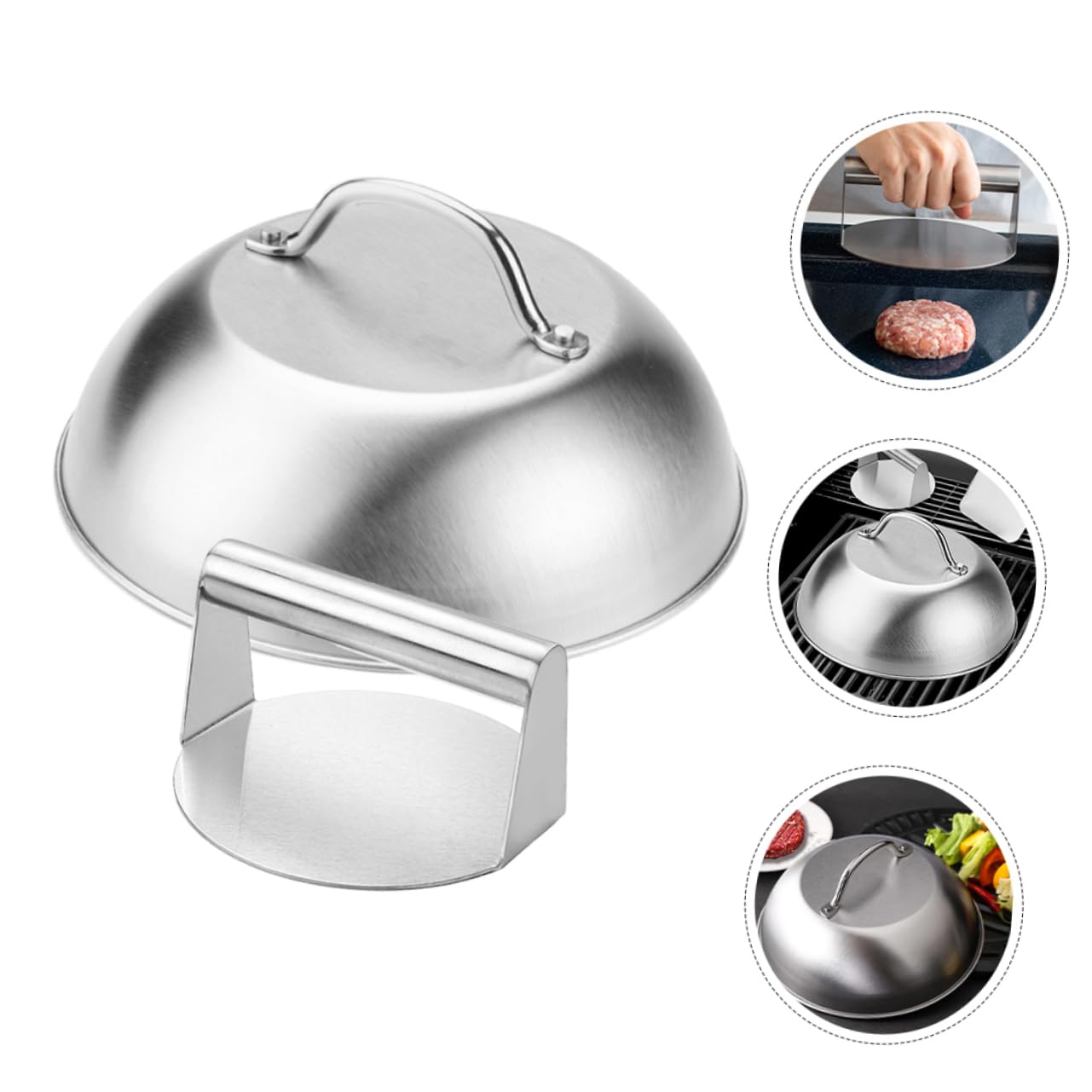 Cabilock Prensa Duradera Acero Inoxidable de Resistente Hamburguesas Tapa y Antiadherente con Herramienta Hacer Filetes para Cocina DIY