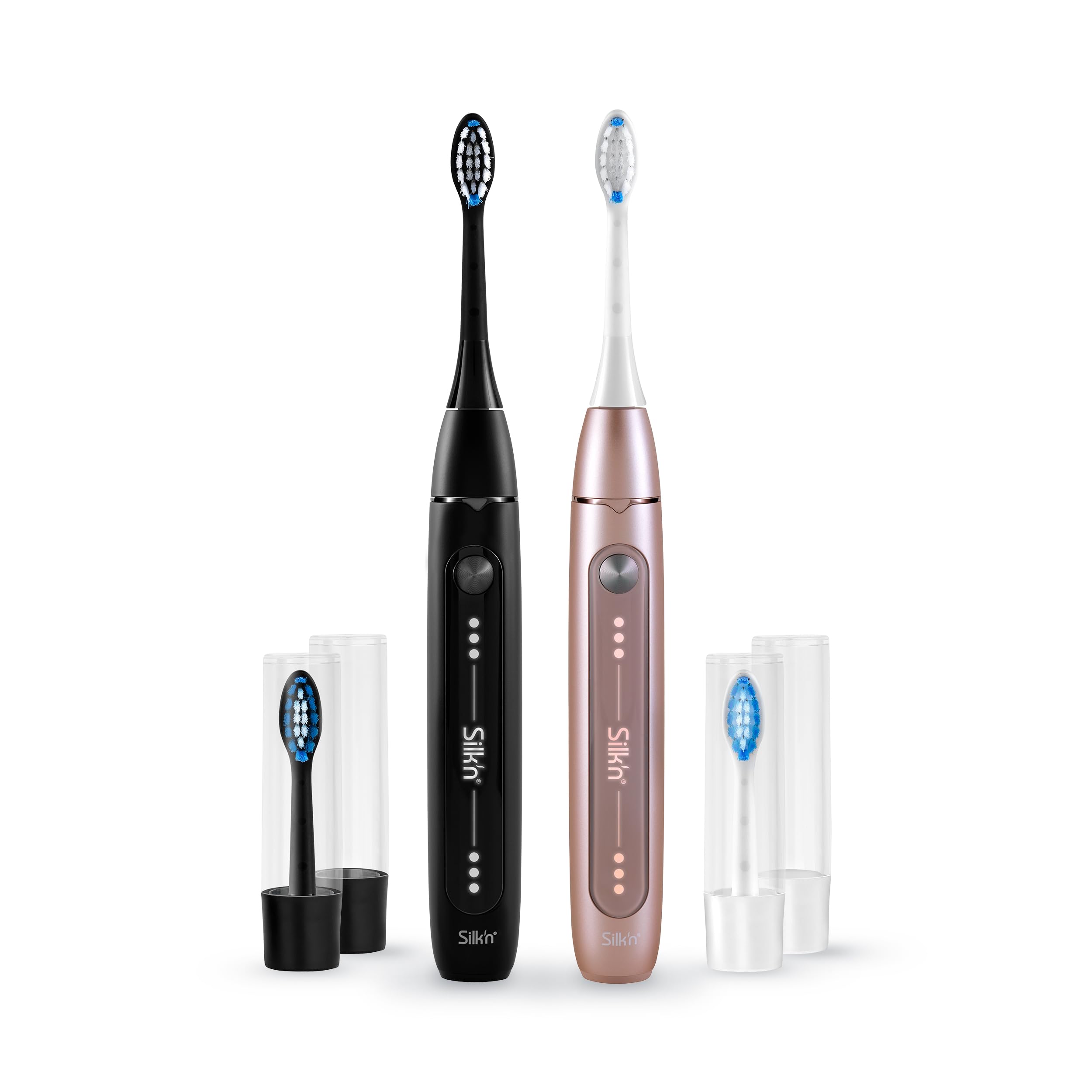 Silk'n Set de 2 cepillos de dientes eléctricos - SonicYou Bundle - 2 piezas con 2 cabezales - Idea de regalo - Rosa y negro