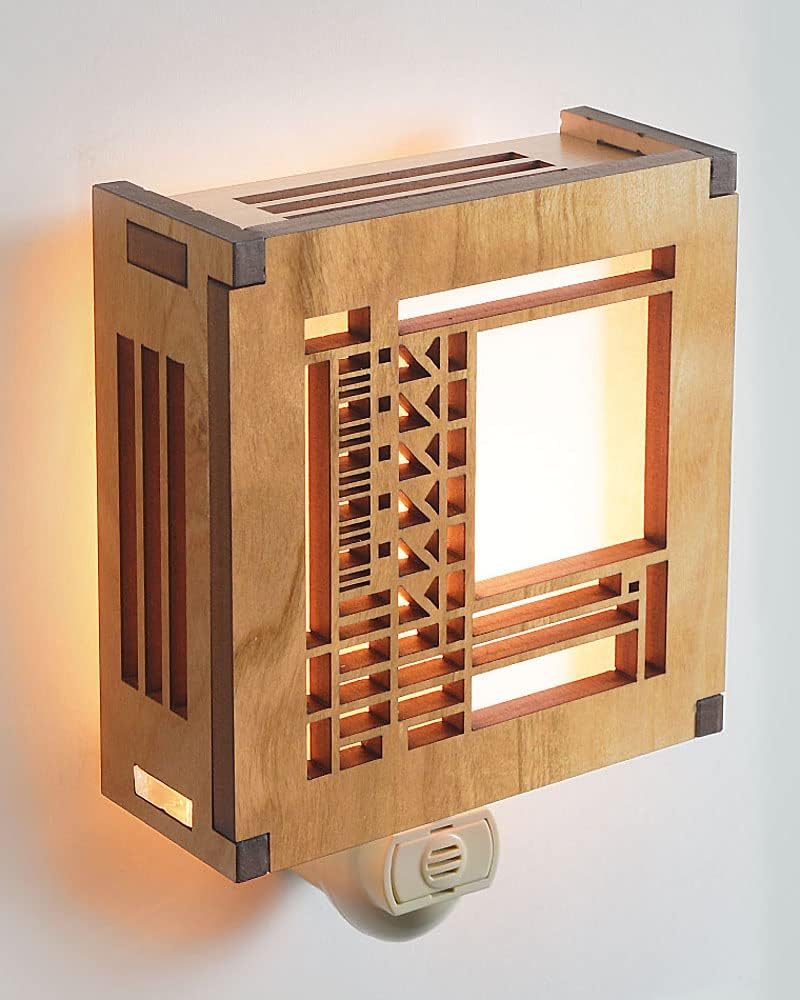 Frank Lloyd Wright Bach House Hardwood Night Light with Light Sensor