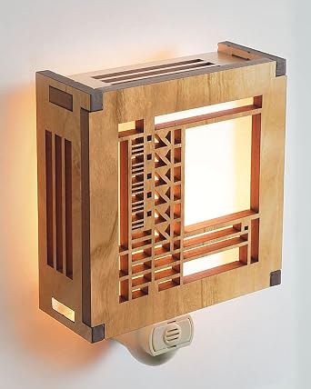 Frank Lloyd Wright Bach House Hardwood Night Light with Light Sensor